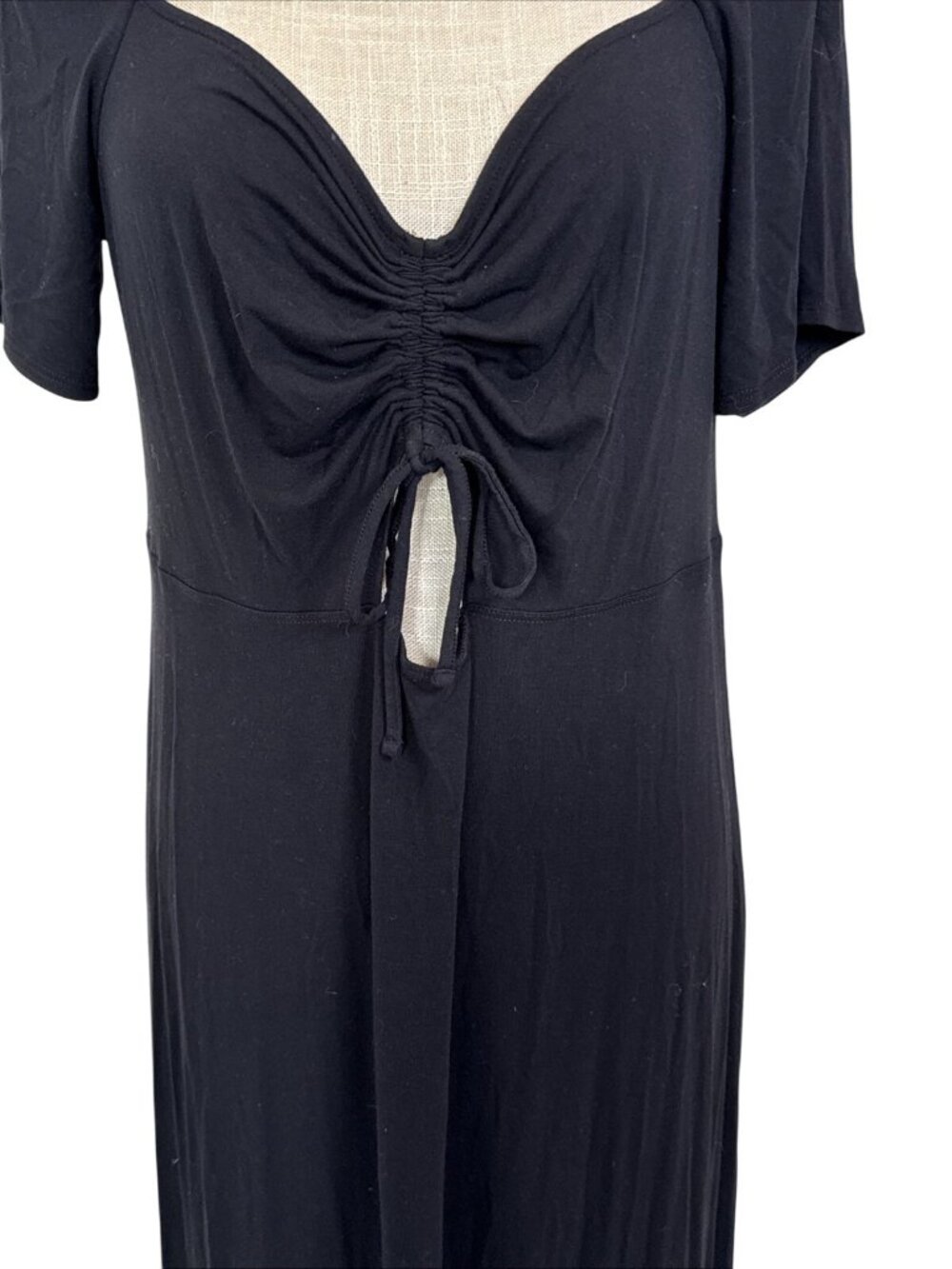 Old Navy Black Short Sleeve Sweetheart Bodice Long Summer Dress XL